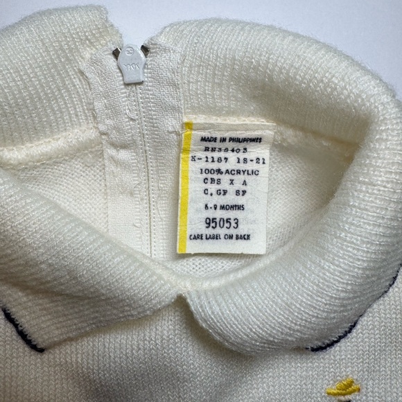 Vintage White Collared Romper Size 6-9M - Picture 2 of 4